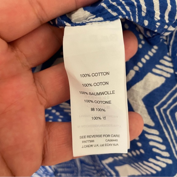 J. Crew Crepe Blue White Chevron Zig Zag Swim Coverup Women’s Small - Picture 10 of 10